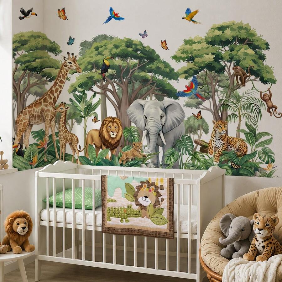 4pcs 30x60cmExtra Large Size Forest Animal Wall Stickers - Large Wall Sticker - View 1