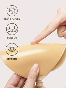 SHEIN Reusable Silicone Sticky Bra Invisible Push Up Strapless Backless Self-Adhesive Bra Lightweight Anti-Slip Seamless Lift Nipple Cover Women Intimates - Multicolor - View 4