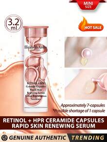 Elizabeth Arden [迷你尺寸] 視黃醇 + HPR 神經醯胺膠囊 快速修復肌膚精華液 3.2ml/7顆膠囊/7天顯著減少皺紋¹，溫和不刺激²，改善肌膚紋理與膚色。溫和配方，適合早晚使用 - Pink 3.2ml/7-Piece - 查看 1