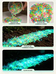 5mm Glow In The Dark Pebbles, Aquarium Bottom Sand Fish Tank Landscaping, Vase Decoration Garden Yard Paving, Halloween Party Garden Landscape DIY Atmosphere Decorative Stones - Luminous Stone - View 7