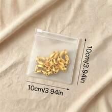 10/30pcs Thick Soft Frosted Transparent EVA Zipper Jewelry Storage Bags, Anti-Oxidation Anti-Dust Portable Storage Pouches, Suitable For Earrings, Rings, Bracelets, Earphone Cables, Makeup Sponges, Travel, Dorm, Home, Vacation Multi-Purpose Storage Bags - White - View 9