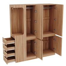 Large Wardrobe Bedroom With Storage With Doors Natural Wood With Drawers And Shelves - 自然的 - 查看 9