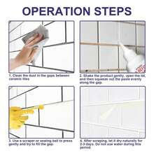 1 Set/260ml Waterproof Tile Grout, Tile Adhesive, White Grout, Suitable For Kitchen And Bathroom, Wall Tile Crack Filler, Anti-Mold, Sticker, Home Decor, Spring Decoration, Add Vitality To Your Home, Laminate Decorative Sticker, Birthday And Graduation Gift - Multiple Styles - View 6