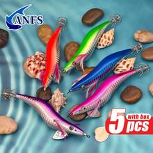 ANFS 5pcs Squid Fishing Lure -Egl Lure Fishing Bait Squid Jigs For Octopus Cuttlefish, Saltwater Hard Bait - Multicolor - View 6