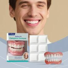 False Teeth Decoration & Cleaning Set, Comfortable Wear Teeth Enhancer For Smile Beauty, Includes 6 Cleaning Tablets, Natural Look Smile Accessory, Suitable For Parties, Daily Makeup, Halloween, Christmas - Multi-color - View 4