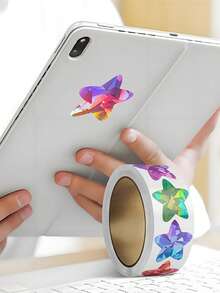 500 Labels/Roll Shiny Holographic Laser Multi-Color Star Self-Adhesive Stickers 1 Inch 8 Colors DIY Decorative Craft Behavior Chart Student Planner School And Classroom Teacher Supplies PVC Waterproof Self-Adhesive - Laser Star 2 - View 7