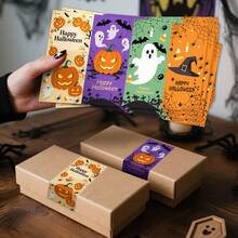 16 buah Stiker Segel Bertema Halloween, Ukuran Besar untuk Kemasan Kotak Hadiah DIY, Stiker Dekorasi Hadiah Pesta Halloween - MultiWarna - View 7