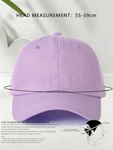 1pc Men's Solid Color Baseball Cap, Adjustable Sun Protection Casual Hat, Spring/Autumn Personalized Embroidered Baseball Cap, Street Fashion Outdoor Sun Protection Casual Hat, Spring/Autumn Travel Beach Vacation - Purple - View 3