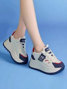 Women Wedge Sneakers - Blue - View 3