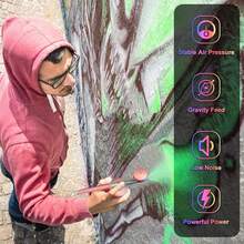 AWHOZR Airbrush Kit With Compressor, Handheld Airbrush With 0.3mm Nozzle, Rechargeable Portable Airbrush, Suitable For Painting, Nail Art, Model Coloring - Pink - View 4