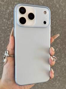 Minimalist Matte Transparent Phone Case Compatible With IPhone 18 Pro Max 18 Pro 17 Pro Max 17 Pro 17 16 Pro Max 16 Pro 16 15 Pro Max 15 Pro 15 14 Pro Max 14 Pro 14 13 Pro Max 13 Pro 13 12 Pro Max 12 Pro 12 11 Stylish Solid Color Soft TPU Cover - Light Blue - View 3