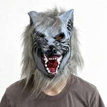 Halloween Wolf Head Latex Animal Mask, Suitable For Cosplay, Haunted House Escape Games, Party Costumes And Photo Props - Multicolor - View 13