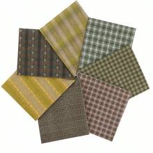 7pcs 20*25cm Rendered Plaid Series Quilted Fabric, Plaid Pattern Sewing Fabric Square | Pre-Cut Fabric DIY Patchwork Craft Supplies Quilted Sewing 4 Color Options - Variant - View 11