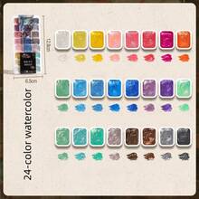 2pcs Pearl Shimmer Metallic Solid Watercolor Paint Set, Portable Glitter Watercolor Pigment For Artist Drawing & DIY Handcraft - Sets - View 11