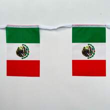20/30pcs Mexican Bunting Flags, Small Mexican Pennants, 5.5x8.2 Inches, Durable Polyester, Suitable For Events, Parties, Commercial, Sports, Holidays, Patriotic Events, September 16th Mexican Independence Day Decoration, Sports Bars - A - View 8