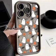 Halloween Pumpkin Ghost Silicone Phone Case For IPhone 16 15 14 13 12 11 Pro Max 17 Air Plus Soft Cover 0ZWO - 米白色02 - 查看 4