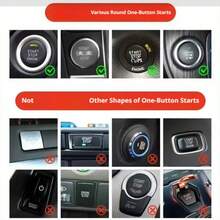 Diamond Patterned Retro Joystick Style One Key Start Lever Cover, Metal Scratch Resistant Engine One Key Start Button Protective Cover, Fashionable Car Interior Modification Accessories, Ideal Gift For Car Enthusiasts, Halloween Gift, Christmas Gift - A - View 9