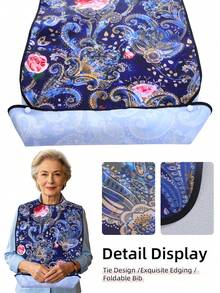 1pc Adult Bib, Dining Accessory, Designed For Disabled Elderly And People Requiring Care, Also As A Thoughtful Holiday Gift, Suitable For Home, Nursing Home, Hospital, Picnic, Gathering And Other Multiple Scenarios, All Seasons - Multicolor - View 4