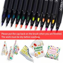 1pc 24-Color Fabric Marker Pen, Waterproof Non-Fading Textile Pen, DIY Hand Painting Marker Pen For T-Shirts, Shoes, Colorful Marker - Fabric Painting Pen - View 4