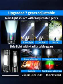 1pc Super Bright Zoomable LED Flashlight With Tail Magnet; 800 Lumens, 3000mAh, USB-C Rechargeable. Suitable For Outdoor And Home Use - Essential For Camping And Travel. - Star - View 4