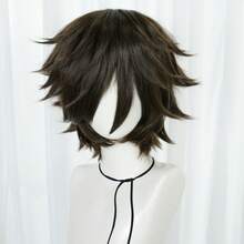 Wig Unisex Medium-Short 12 Inci, Terbuat dari Serat Sintetis Tahan Panas, Cocok untuk Cosplay, Pemakaian Sehari-hari, Foto Pesta, Tersedia dalam Berbagai Warna - MultiWarna - View 37