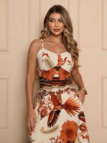 Women's Floral Smocked Back Dress - 彩色 - 查看 3