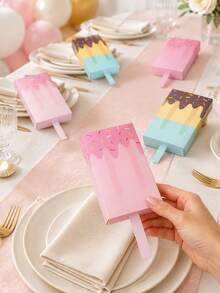 1/5/10pcs Pull-Out Gift Boxes, Creative Stick-Shaped Gift Packaging, Colorful Drip And Sprinkle Design, Drawer-Style Gift Boxes, Suitable For Party Favors, Small Gifts And Souvenirs, Suitable For Adults, Guests, Birthday, Wedding, Anniversary, Holiday And Celebration Decoration - Multicolor - View 1