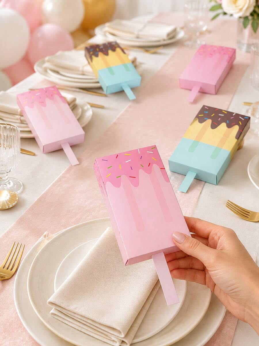 1/5/10pcs Pull-Out Gift Boxes, Creative Stick-Shaped Gift Packaging, Colorful Drip And Sprinkle Design, Drawer-Style Gift Boxes, Suitable For Party Favors, Small Gifts And Souvenirs, Suitable For Adults, Guests, Birthday, Wedding, Anniversary, Holiday And Celebration Decoration - Multicolor - View 1