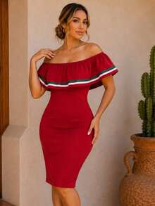 Women Short Dresses - Red - View 6