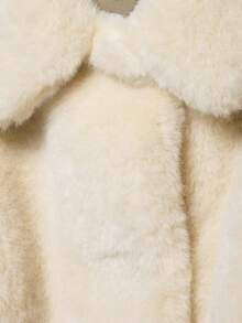 DEEKA Autumn/Winter New Women's European And American Style Fashion Belted Faux Fur Effect Coat Jacket - Beige - View 6