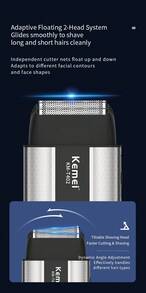 Kemei KM-T402 男士專業電動刮鬍刀,金屬合金機身高品質剃鬚刀,順滑貼面刮鬍,USB充電無線往復式刮鬍刀,附數位顯示螢幕、UV殺菌、防水乾/濕雙刀頭鬍鬚修剪器,適合商務禮品,送給男性的禮物 - 銀色 - 查看 5