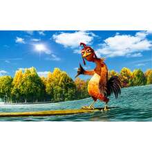 Chicken Joe Surfs Up Funny Expression Abstract Cartoon Art Design Tapestry Colorful Wall Hanging Flag, Suitable For Bedroom Living Room Dorm Halloween Party Decoration, Men's Private Space, Art Tapestry Banner Gift - Multicolor - View 1
