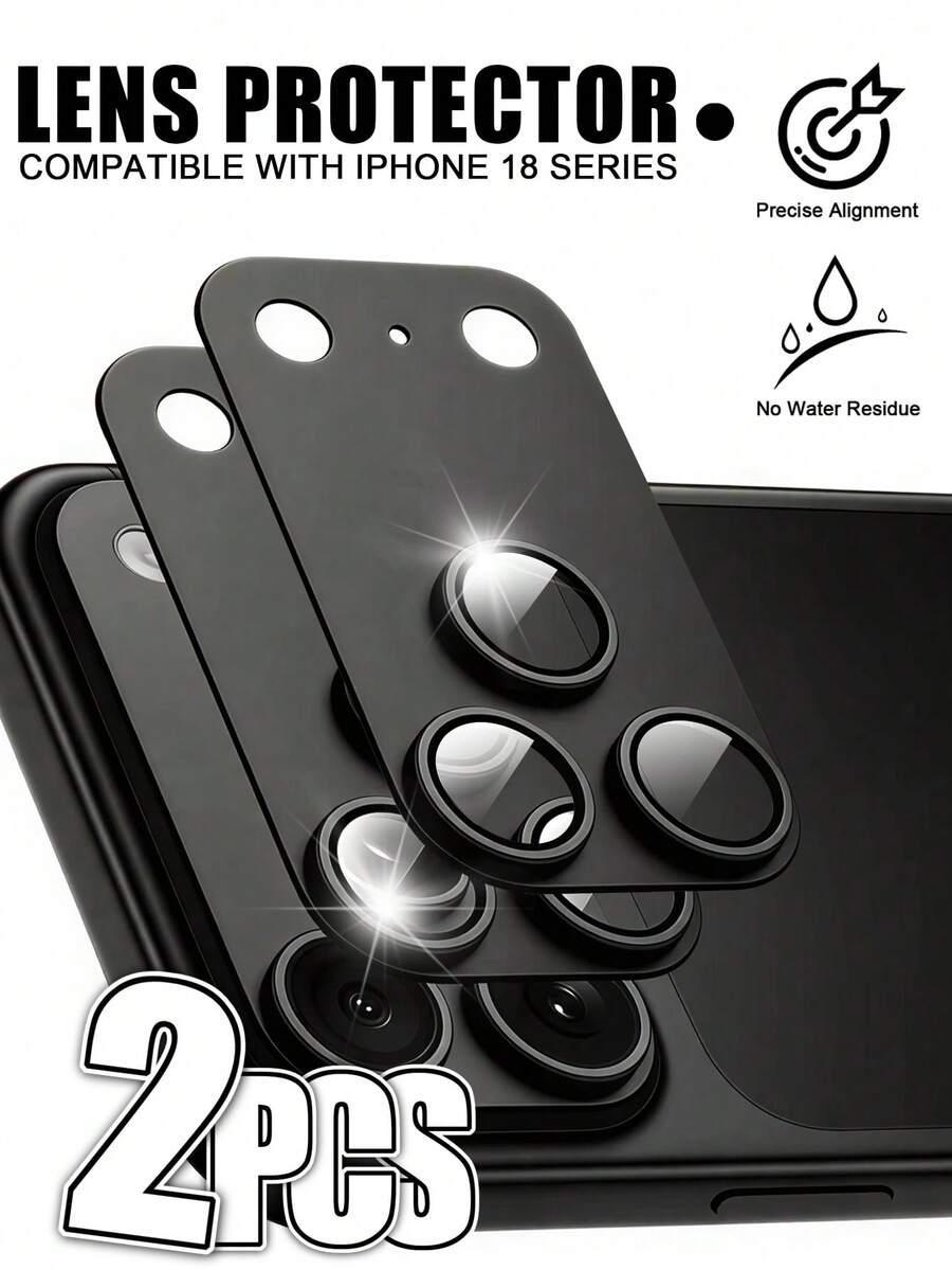 Mr. War Gorilla 2pcs [Black Lens Protector Film] Compatible With IPhone 18promax/18pro And Other Models. Full Coverage Precision Design, Perfectly Matches The Original Lens Appearance. Advanced Adhesive, Provides Long-Lasting And Stable Adhesion. Fingerprint-Resistant, Water-Spot-Free, Suitable For Daily Use, Outdoor Travel, Photography Creation, Business Office, Student Learning And Other Multiple Life And Work Scenarios. - Black - View 1
