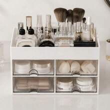 1pc Cosmetic Storage Box, Vanity Organizer Rack, Can Store Makeup Brushes, Jewelry And Perfume; Suitable For Bedroom, Bathroom, Desk, Portable For Travel Toiletries Storage. Creative And Fun Gift, Suitable For Birthday, Christmas, Wedding Presents, For Mom, Friends, Teachers, Also Serves As Living Room And Bedroom Decoration. - Multicolor - View 7