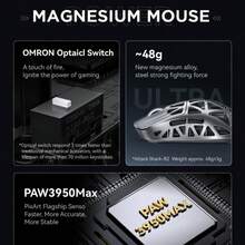 ATTACK SHARK R2 Magnesium Alloy Wireless Mouse PAW3950 Lightweight Gaming Esports Bluetooth Tri-Mode 4K8K Mouse - View 4