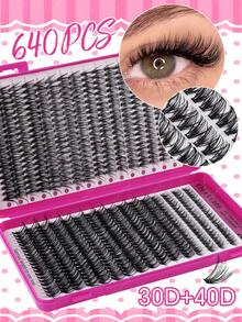 CMAYOME 544/640pcs DIY Eyelash Clusters, Single Eyelashes, Thick And Fluffy D-Shaped Curled Grafting Eyelashes, 8-16mm Mixed Length, Suitable For Various Makeup Looks, Including Eyelash Glue, Lightweight And Reusable Eyelashes, High Cost-Effectiveness - Multicolor - View 4