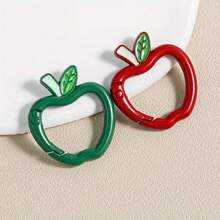 3/5/7/9/11/13/15Pcs Apple Shaped Carabiner Durable Metal Alloy Keychain Ring Quick Release Spring Hook Suitable For Backpack Pendant Wallet Strap DIY Handmade Random Color - Multicolor - View 11