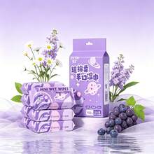 Student Portable Pure Water Cleaning Wet Wipes, Small Pack Pull-Out Cleaning Wet Tissues. - Multicolor - View 3