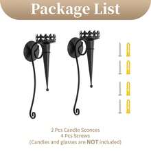 ASziqiqi Wall Candle Holder Gold - Candle Sconces Set Of 2 | Wall Sconces For Pillars Tealight Candles, Decorative Metal Wall Sconce, For Living Room, Bathroom, Dining Room, Fireplace - Black - View 6