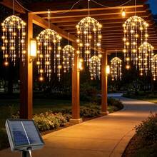 Solar Powered Magic Jellyfish LED Hanging Light, Fantasy Underwater Theme Fairy Light, Waterproof Outdoor Pendant Lamp, Suitable For Garden Trees, Patio, Holiday Party Atmosphere Decoration - Jellyfish - View 10