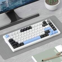 MageGere -STAR75 Mechanical Gaming Keyboard, Knob Control, 75% Compact Blue Backlit Wired Gaming Keyboard, Featuring Tactile Switches, EVA Silent Portable Design, Compatible With Tablets And Windows Systems - White - View 8