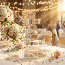 Transparent Acrylic Cake Stand, Can Support Round And Tiered Filled Cake Tubes, Suitable For Wedding, Birthday And Other Party Displays - Clear - View 9