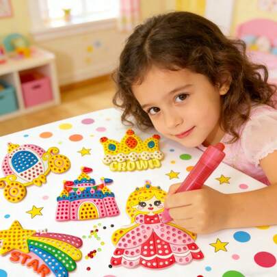 Set Stiker Pena Manik-Manik DIY untuk Anak-Anak, Mainan Edukasi Liontin Manik-Manik Kartun yang Dapat Digunakan Kembali, Stiker Manik-Manik Warna-warni Tanpa Lem, Mengembangkan Konsentrasi dan Kemampuan Praktik, Produk Jadi Dapat Digunakan Sebagai Magnet Kulkas, Stiker Botol Minum, Gantungan Ransel, Kit Bahan Kerajinan Kreatif Interaktif Orang Tua-Anak, Set Mainan Buatan Tangan DIY Buah/Natal/Kartun/Putri/Makanan Cepat Saji, Berbagai Pola Kartun Bahan Karet Lembut, Cocok untuk Anak Usia 3 Tahun ke Atas, Hadiah Liburan, Ulang Tahun, dan Edukasi Dini untuk Anak Laki-Laki dan Perempuan, Halloween, dan Natal.