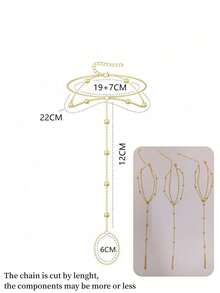 1pc Elegant Pearl Toe Chain, Delicate Foot & Body Jewelry Accessory, Women Beach Holiday Decor - Gold - View 5