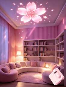 1pc Mini Plastic Projection Lamp, Cherry Blossom Projection Light, 1 Set LED Projection Lamp, Cherry Blossom LED Projection Light, Battery Operated, Suitable For Wall/Ceiling Decoration, Bedside Night Light, Birthday Gift, Party, Gathering, Room Decor, Night Light - Multicolor - View 10