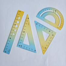 Juego de 4 reglas metálicas con degradado estilo macaron, regla de 15 cm, kit de herramientas de medición de varias piezas, ampliamente utilizado para tareas de matemáticas, dibujo técnico y diseño de scrapbooking - Gobernante - Ver 13