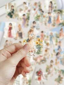 50pcs Vacation Time Stickers For Notebook, Planner, Diary, Scrapbook, Tablet, Luggage, Laptop, Holiday Doodle Stickers, Self-Adhesive Sealing Stickers - Vacation Time - View 5