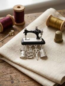 Vintage Enamel Sewing Machine Brooch Creative Pin, Women's Unisex Casual Party Accessory, Best Friend Gift Badge Decoration - Sewing Machine - View 19
