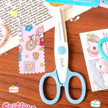1pc Lace Scissors, Craft Scissors, 3 Styles Of Paper Cutting Lace, Wavy Edge Scissors, Handmade Design, Suitable For Crafts, Home And School Use - Multiple Colors and Random Styles - View 1