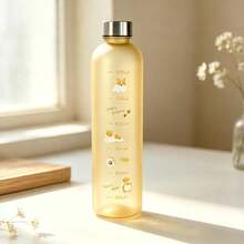 Cute Dachshund Water Bottle With Adorable Scale Lines, Large Capacity, Suitable For Hiking, Camping, Office And Travel, Gold/Silver Lid Optional - Multicolor - View 11